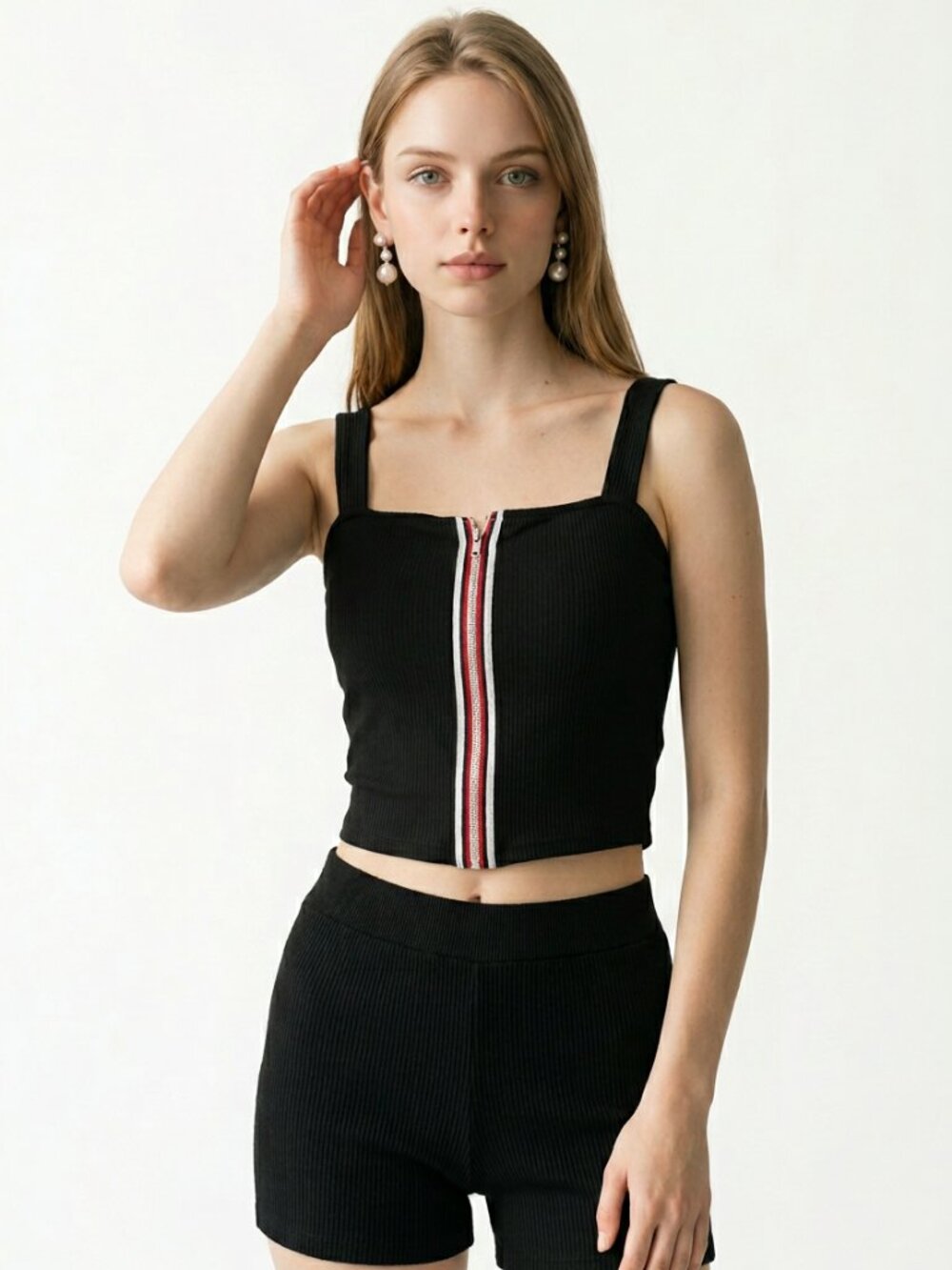 Set  of 2 black and white tank tops